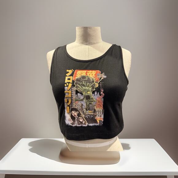 Unbranded Tops - Broccozilla Women’s Crop Black Graphic Shirt Medium